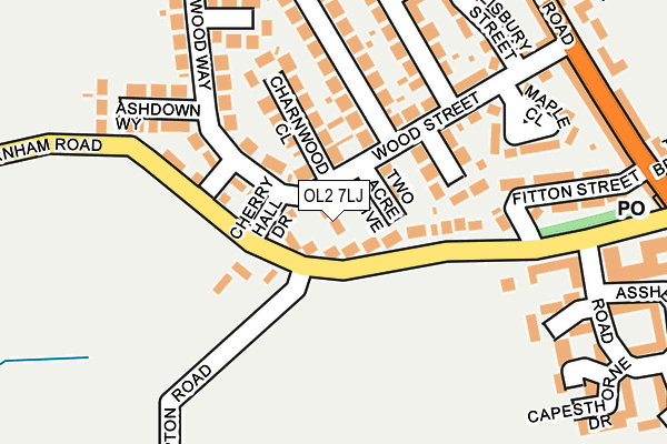 OL2 7LJ map - OS OpenMap – Local (Ordnance Survey)