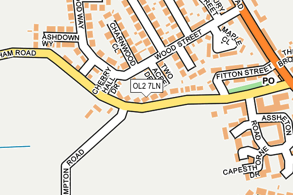 OL2 7LN map - OS OpenMap – Local (Ordnance Survey)