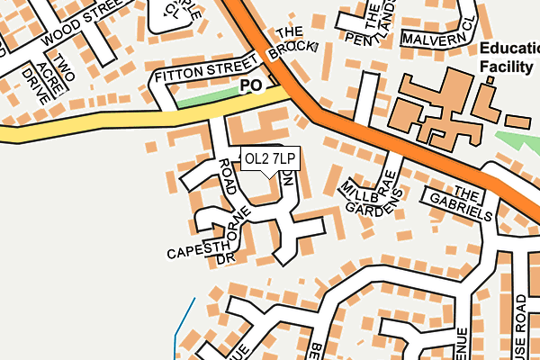 OL2 7LP map - OS OpenMap – Local (Ordnance Survey)