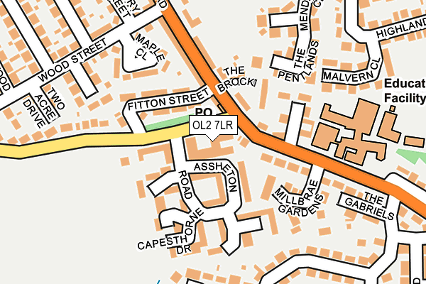 OL2 7LR map - OS OpenMap – Local (Ordnance Survey)