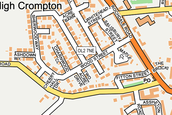 OL2 7NE map - OS OpenMap – Local (Ordnance Survey)