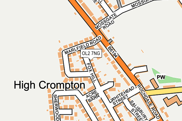 OL2 7NG map - OS OpenMap – Local (Ordnance Survey)