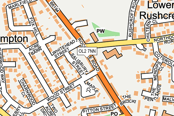 OL2 7NN map - OS OpenMap – Local (Ordnance Survey)