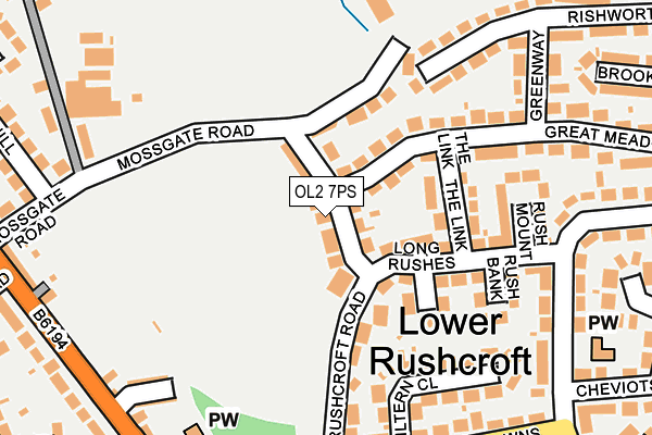 OL2 7PS map - OS OpenMap – Local (Ordnance Survey)