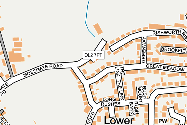 OL2 7PT map - OS OpenMap – Local (Ordnance Survey)