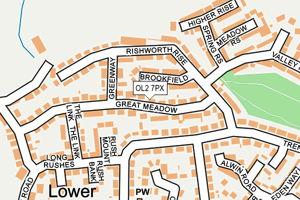 OL2 7PX map - OS OpenMap – Local (Ordnance Survey)