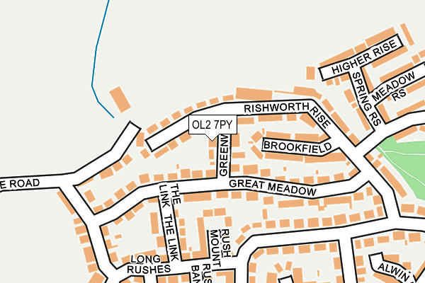 OL2 7PY map - OS OpenMap – Local (Ordnance Survey)