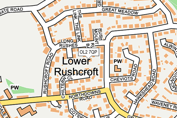 OL2 7QP map - OS OpenMap – Local (Ordnance Survey)