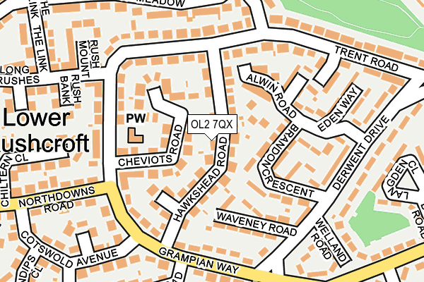 OL2 7QX map - OS OpenMap – Local (Ordnance Survey)