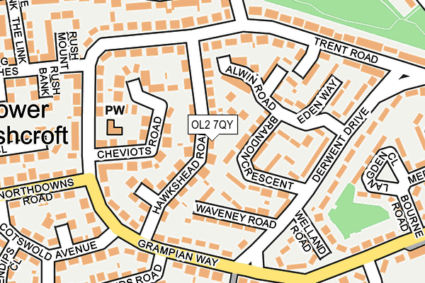 OL2 7QY map - OS OpenMap – Local (Ordnance Survey)