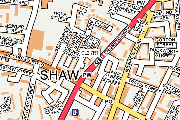 OL2 7RT map - OS OpenMap – Local (Ordnance Survey)