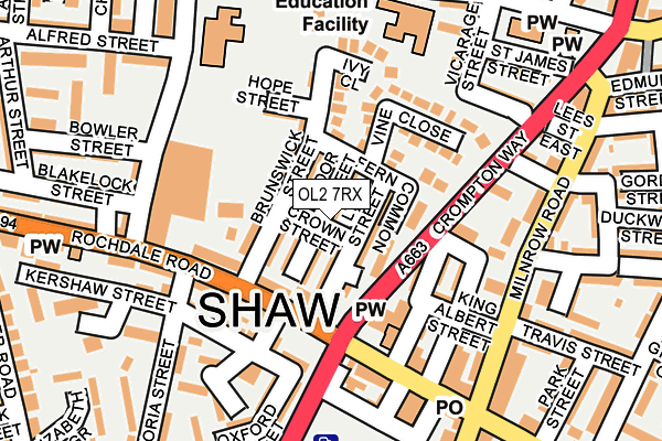 OL2 7RX map - OS OpenMap – Local (Ordnance Survey)