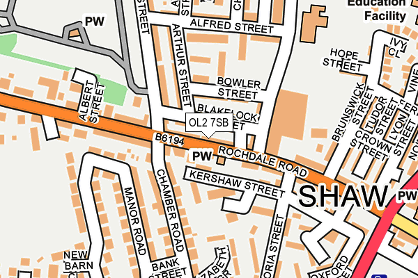 OL2 7SB map - OS OpenMap – Local (Ordnance Survey)