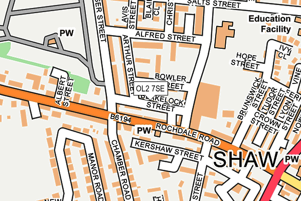 OL2 7SE map - OS OpenMap – Local (Ordnance Survey)