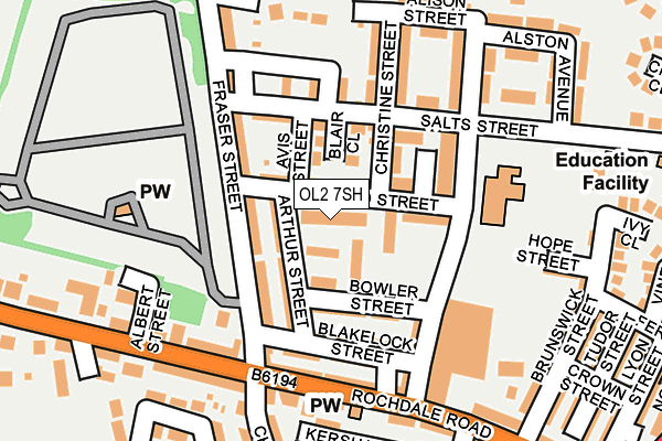 OL2 7SH map - OS OpenMap – Local (Ordnance Survey)