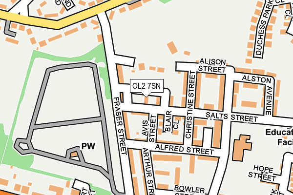 OL2 7SN map - OS OpenMap – Local (Ordnance Survey)