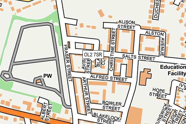 OL2 7SR map - OS OpenMap – Local (Ordnance Survey)