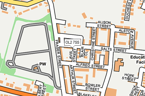 OL2 7SS map - OS OpenMap – Local (Ordnance Survey)