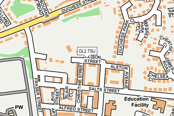 OL2 7SU map - OS OpenMap – Local (Ordnance Survey)