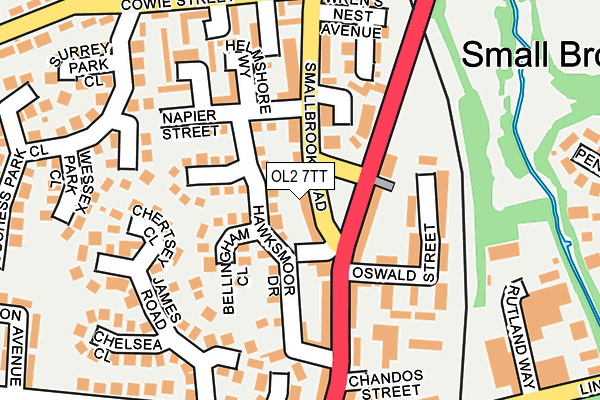 OL2 7TT map - OS OpenMap – Local (Ordnance Survey)