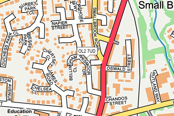 OL2 7UD map - OS OpenMap – Local (Ordnance Survey)