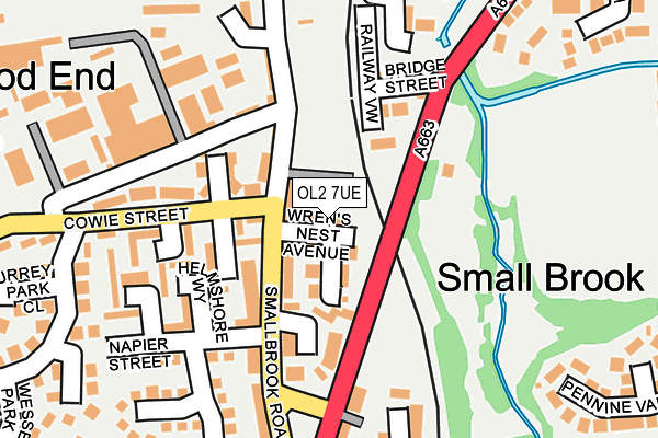 OL2 7UE map - OS OpenMap – Local (Ordnance Survey)