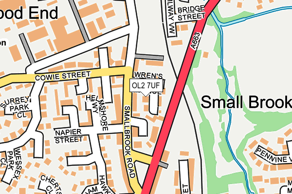 OL2 7UF map - OS OpenMap – Local (Ordnance Survey)