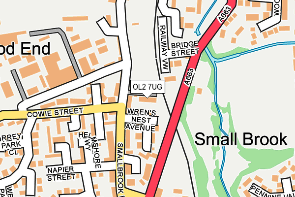 OL2 7UG map - OS OpenMap – Local (Ordnance Survey)