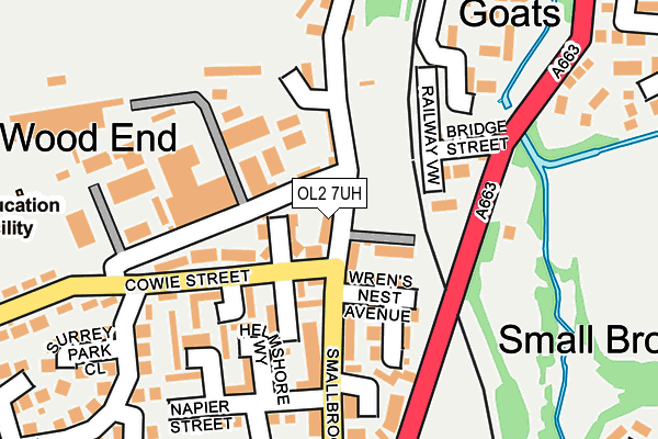 OL2 7UH map - OS OpenMap – Local (Ordnance Survey)
