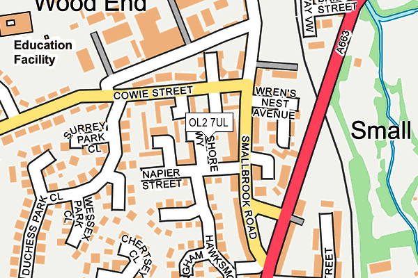 OL2 7UL map - OS OpenMap – Local (Ordnance Survey)