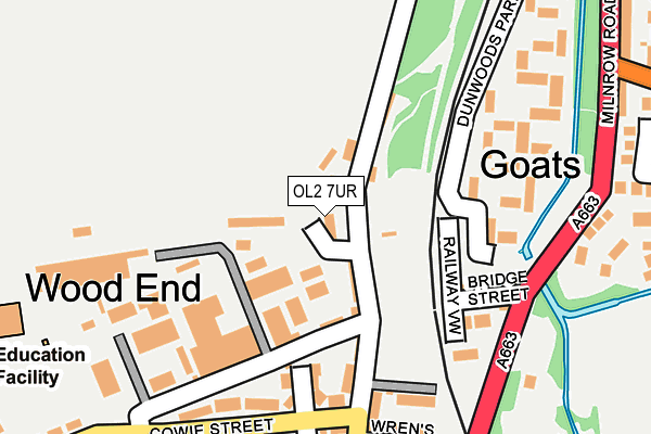 OL2 7UR map - OS OpenMap – Local (Ordnance Survey)
