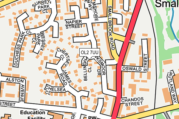 OL2 7UU map - OS OpenMap – Local (Ordnance Survey)