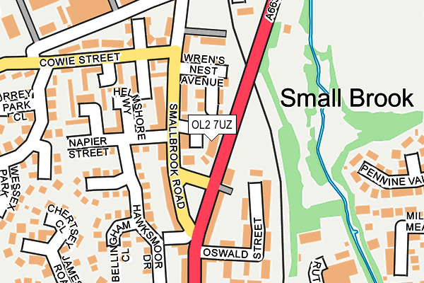 OL2 7UZ map - OS OpenMap – Local (Ordnance Survey)
