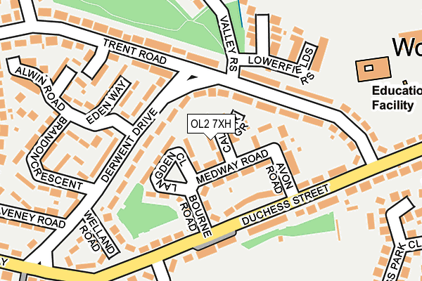 OL2 7XH map - OS OpenMap – Local (Ordnance Survey)