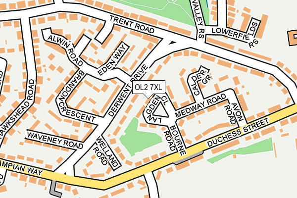 OL2 7XL map - OS OpenMap – Local (Ordnance Survey)
