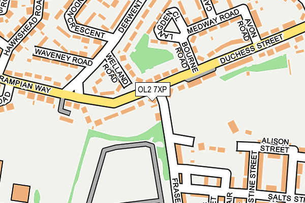OL2 7XP map - OS OpenMap – Local (Ordnance Survey)