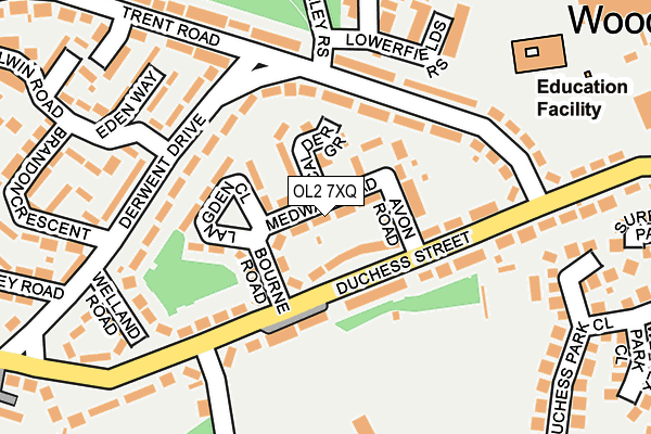 OL2 7XQ map - OS OpenMap – Local (Ordnance Survey)