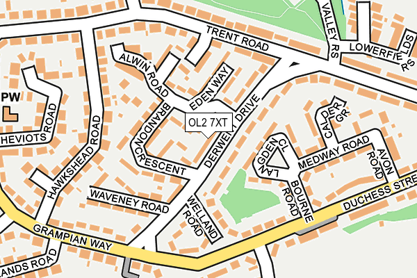 OL2 7XT map - OS OpenMap – Local (Ordnance Survey)