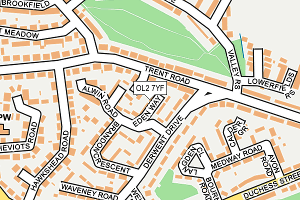 OL2 7YF map - OS OpenMap – Local (Ordnance Survey)
