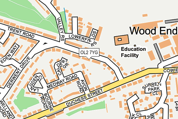 OL2 7YG map - OS OpenMap – Local (Ordnance Survey)