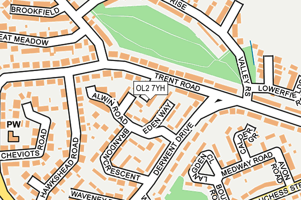 OL2 7YH map - OS OpenMap – Local (Ordnance Survey)