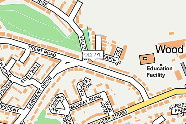 OL2 7YL map - OS OpenMap – Local (Ordnance Survey)
