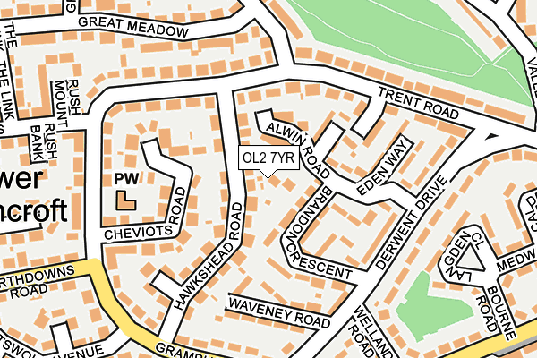 OL2 7YR map - OS OpenMap – Local (Ordnance Survey)