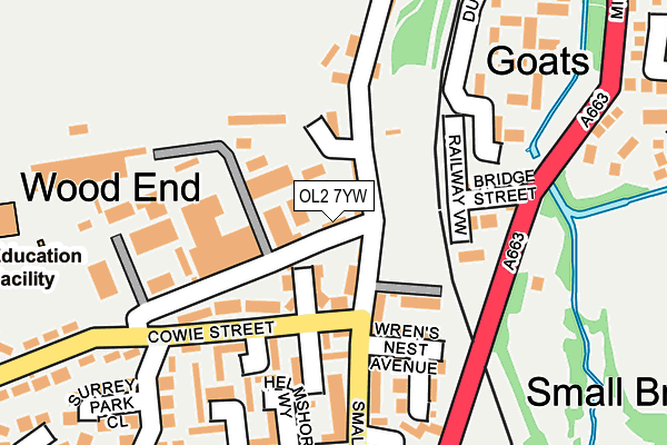 OL2 7YW map - OS OpenMap – Local (Ordnance Survey)