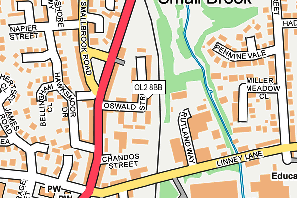 OL2 8BB map - OS OpenMap – Local (Ordnance Survey)