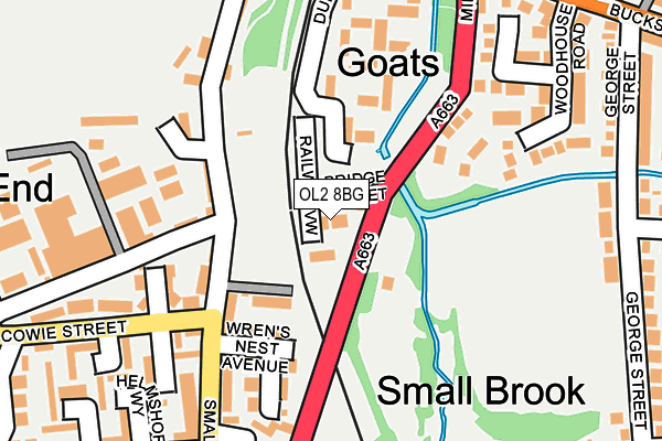OL2 8BG map - OS OpenMap – Local (Ordnance Survey)