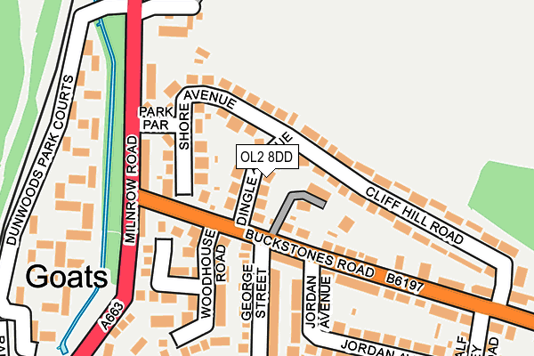 OL2 8DD map - OS OpenMap – Local (Ordnance Survey)
