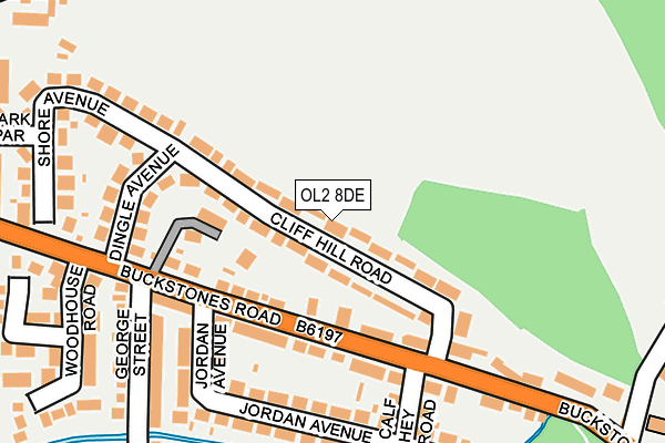 OL2 8DE map - OS OpenMap – Local (Ordnance Survey)