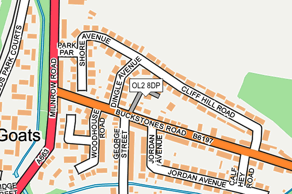 OL2 8DP map - OS OpenMap – Local (Ordnance Survey)