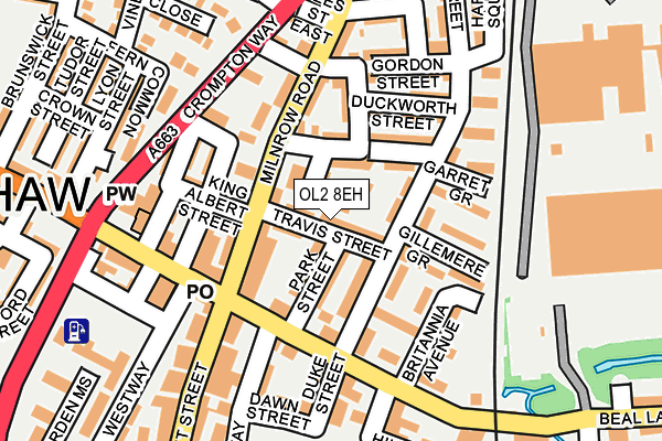 OL2 8EH map - OS OpenMap – Local (Ordnance Survey)